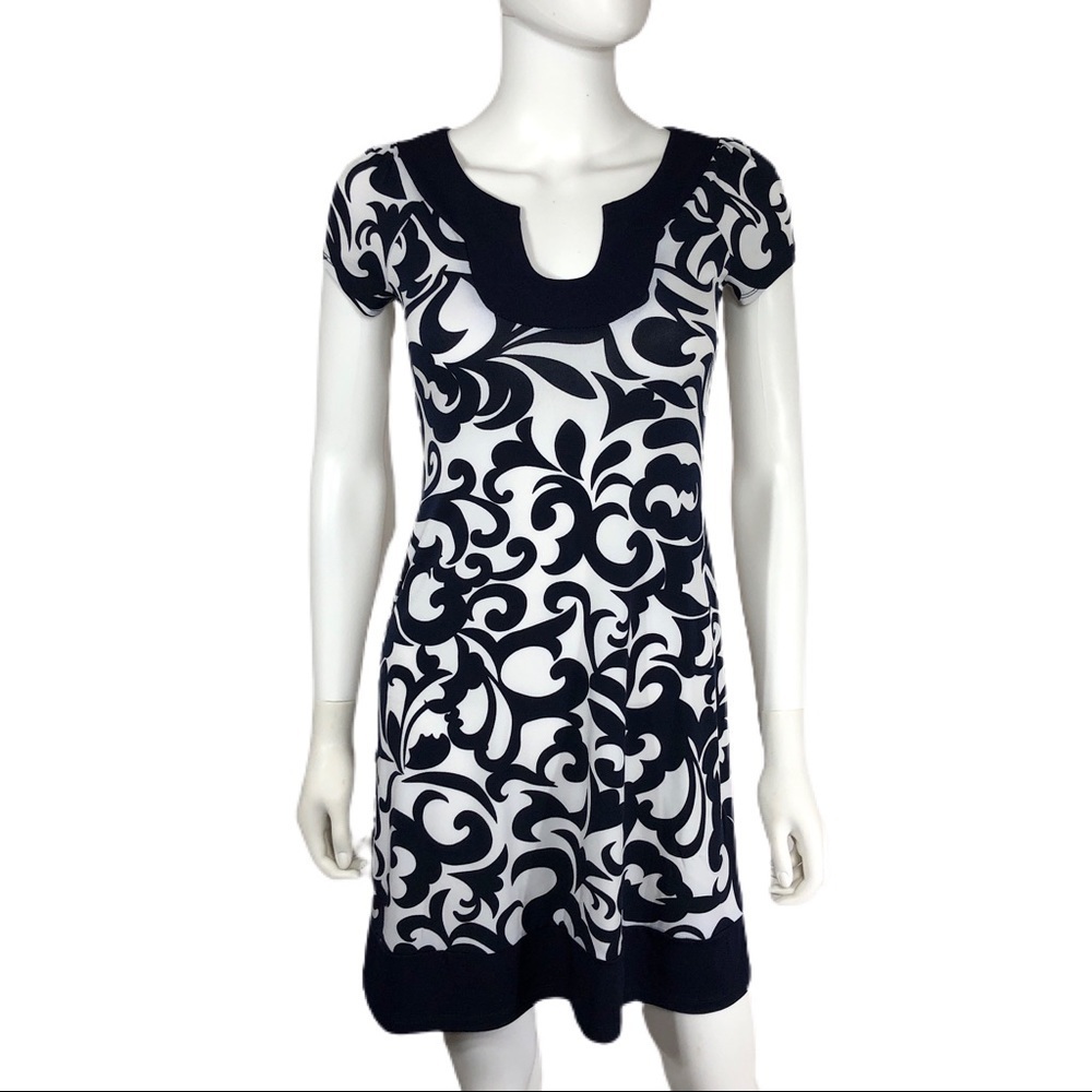 Sweet Storm Blue & White Stretch Dress